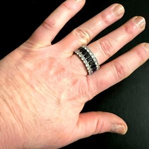 Eternity Ring- Sterling Silver & Black Onyx